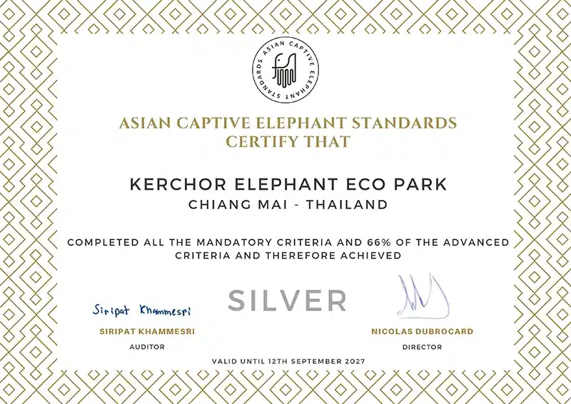 ACES Certificate Kerchor Elephant Eco Park 2026